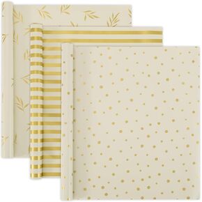 ZICOTO Beautiful Gift Wrapping Paper Rolls for All Occasions - Set of 3 Quality Rolls For Wedding, Birthday, Baby Shower & Christmas - Add a Touch of Magic to Every Gift You Wrap - 17 x 120 in