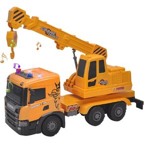 Official Licensed Scania Friction Toy Crane Truck Extra Large Friction Truck with Crane Function Lights and Sounds Friction Toy Truck for Kids