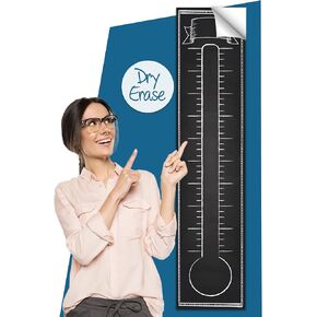 Fundraising Goal Thermometer Chart - 11" x 48", Reusable, Dry Erase Goal Tracker - Great for Schools, Churches, Offices & Charities