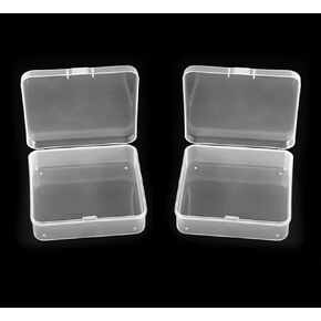 40 Pack 5.5cm Small Clear Storage Box,Clear Plastic Beads Storage Containers Box with Hinged Lid for Small Items and Craft Projects