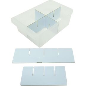 IRIS USA Compatible Configurable Large Drawer Dividers for Plastic Storage Craft Cabinets (4X Length + 4X Width Pieces)