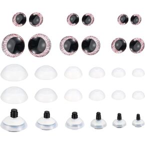 PATIKIL 14-30mm Flash Safety Eyes, 34 Set Doll Eyes with Washers Soft Buttons Realistic Colorful Crocheting Safety Eyes for Decor Crochet Accessories Dolls Craft, Green