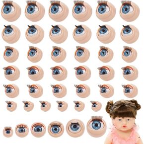 PH PandaHall 24 Pairs 3D Safety Eyes with Eyelash 6 Sizes 3D Simulated Eyeball Amigurumi Eyes Movable Eyes Plastic Crochet Puppet Eyes for DIY Sewing Plush Craft Stuffed Making 11/14/16/18/20/22mm