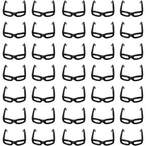 TOYANDONA 60pcs Doll Sunglasses, Doll Dress up Glasses Mini Black Eyeglasses for Dolls Costume Accessories Crafts