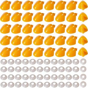 GLOBLELAND 100Pcs Plastic Duckbills Safety Duckbills Mini Duck Mouth DIY Craft Duck Mouth Replacement with 100 Pcs Washers for Stuffed Animals Puppet DIY Craft
