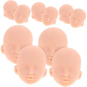 EXCEART Doll Parts 10pcs Bjd Eye Vinyl Heads Mannequin Supplies Head Plastic Decor Accessory Re Soft Practice DIY Parts Creative Part Option Toy Up Replacing Face Hanging Handmade Doll Heads