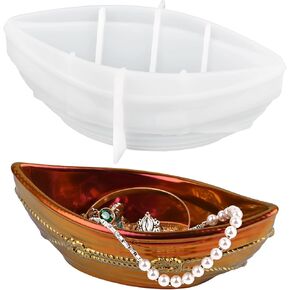 Actvty Pirate Ship Resin Mold, Boat Shape Container Silicone Mold, Epoxy Casting Molds, Plaster Molds for DIY Candle Vessel Jewelry Trinket Tray Resin Craft Home Decor