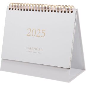 NUOBESTY Desk Calendar, 2025 Desktop Calendar 18 Months English Standing Flip Calendar Calendar Planner Office Calendar for Office Home
