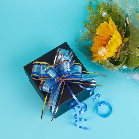 Wrapping Bows and Ribbons for Gift Large Pull Bows Presents Decoration Baskets Wrap A12-30pcs-Yellow in Kuwait