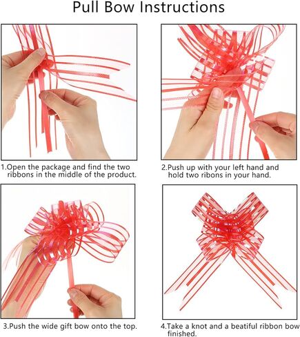 Wrapping Bows and Ribbons for Gift Large Pull Bows Presents Decoration Baskets Wrap A12-30pcs-Yellow in Kuwait