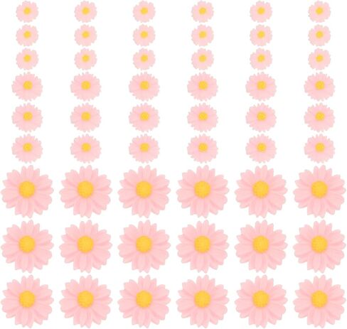PATIKIL 75Pcs Resin Daisy Flower Charms, 3 Sizes Flatback Cute Flower Charms for DIY Scrapbooking Embellishments Nail Phone Case Decor, Pink in Saudi Arabia
