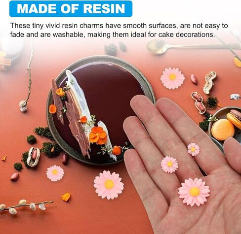 PATIKIL 75Pcs Resin Daisy Flower Charms, 3 Sizes Flatback Cute Flower Charms for DIY Scrapbooking Embellishments Nail Phone Case Decor, Pink in Saudi Arabia