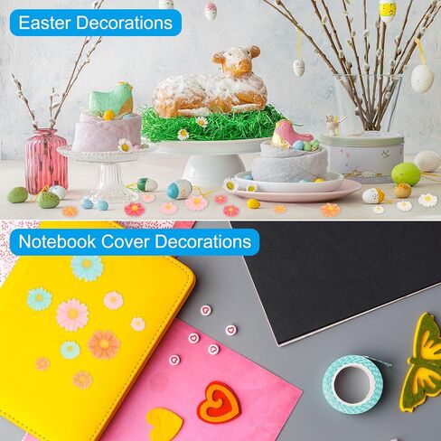 PATIKIL 75Pcs Resin Daisy Flower Charms, 3 Sizes Flatback Cute Flower Charms for DIY Scrapbooking Embellishments Nail Phone Case Decor, Pink in Saudi Arabia
