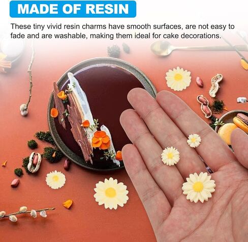 PATIKIL 75Pcs Resin Daisy Flower Charms, 3 Sizes Flatback Cute Flower Charms for DIY Scrapbooking Embellishments Nail Phone Case Decor, Pink in Saudi Arabia