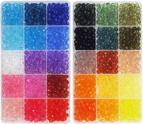 1800 Pieces 6mm Faceted Round Beads 30 Colors Acrylic Beads Plastic Spacers Beads for Jewelry Making and Crafting in Saudi Arabia
