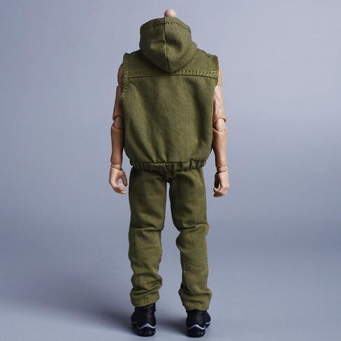 Meetoget 1/12 Scale Male Doll daily sports Sleeveless Hoodie Set Clothes for 6 inch Action Figure PM008US,green in Saudi Arabia