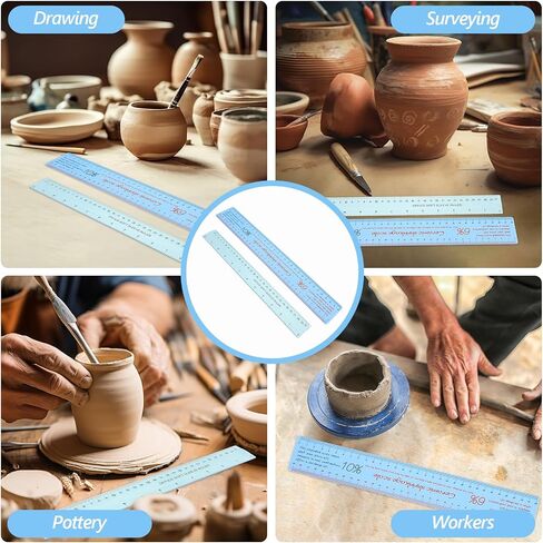 Operitacx 2pcs Pottery Ruler Clay Craft Clay Ruler Shrinkage Clay Ruler Clay Sculptures Supplies Clay Scale Ruler Ceramic Measure Clay Ruler Clay Craft Supply in Saudi Arabia