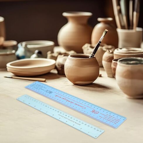 Operitacx 2pcs Pottery Ruler Clay Craft Clay Ruler Shrinkage Clay Ruler Clay Sculptures Supplies Clay Scale Ruler Ceramic Measure Clay Ruler Clay Craft Supply in Saudi Arabia