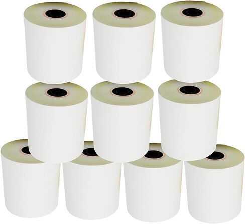 (32 Rolls) 2 Ply Carbonless Rolls 3" X 95 Feet White/Yellow Receipt Paper POS Cash Register Two Ply White/Canary for Star Micronics SP700 SP2000 UP389 Omni 480 TMU 220 250 Require Ribbons ERC30/34/38 in Saudi Arabia