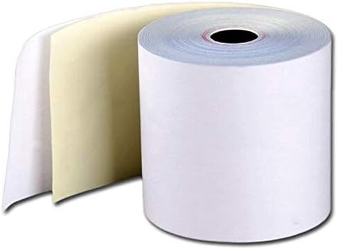 (32 Rolls) 2 Ply Carbonless Rolls 3" X 95 Feet White/Yellow Receipt Paper POS Cash Register Two Ply White/Canary for Star Micronics SP700 SP2000 UP389 Omni 480 TMU 220 250 Require Ribbons ERC30/34/38 in Saudi Arabia