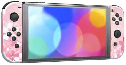 مجموعة ملصقات واقية كاملة من PlayVital لطراز Nintendo Switch OLED، وأغطية لاصقة من الفينيل مخصصة لوحدة تحكم Switch OLED وJoycon & Dock & Grip - بتلات أزهار الكرز in Saudi Arabia