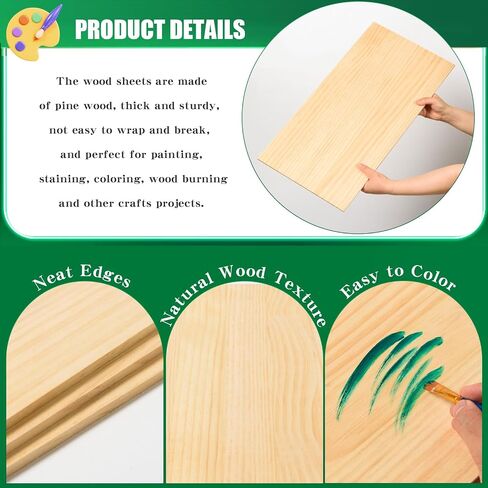 AWIZOM 6 Pack Unfinished Wood Sheets for Crafts 12x24x1/4 Inch-6 mm Solid Wood Sheets Natural Pine Wood Sheets Blank Wooden Rectangular Boards for Laser Projects, Painting, Model Making, Engraving in Saudi Arabia