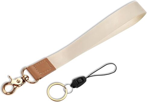Thinp Keychain Wristlet for Women Key Chain Strap Cute Wristlet Keychain Wristlet Lanyard for Keys ID Badges Card Wallet Phone Key Chains Layard for Women Men,Beige in Saudi Arabia