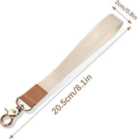 Thinp Keychain Wristlet for Women Key Chain Strap Cute Wristlet Keychain Wristlet Lanyard for Keys ID Badges Card Wallet Phone Key Chains Layard for Women Men,Beige in Saudi Arabia