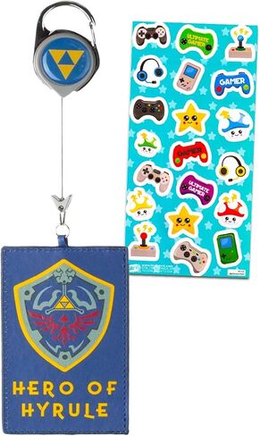سلسلة مفاتيح Zelda قابلة للسحب - حزمة مع سلسلة مفاتيح Zelda Hylian Shield القابلة للسحب سلسلة مفاتيح بالإضافة إلى ملصقات | رابط سلسلة مفاتيح Zelda للهوية in Saudi Arabia