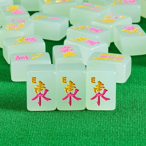 مجموعة ألعاب ماجونج الأمريكية 174 أكريليك أخضر 26 مم مجموعة ألعاب ماجونج الأمريكية تتضمن 174 بلاطة ماجونج، صندوق ماجونج، 4 رفوف ماجونج، تعليمات اللعبة و3 نرد in Kuwait