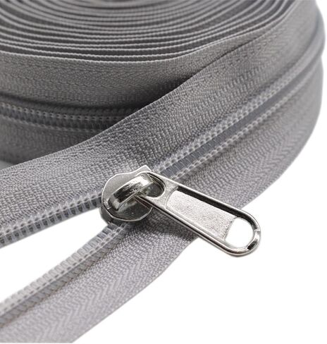 YaHoGa #5 Beige Nylon Coil Zippers by The Yard Bulk 10 Yards with 25pcs Sliders for DIY Sewing Tailor Crafts Bags (#5 Beige) in Kuwait