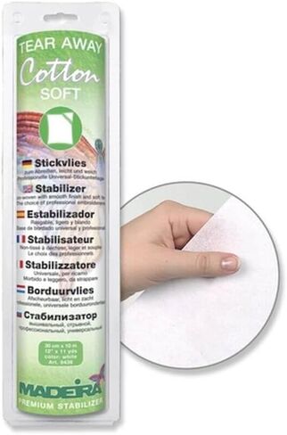 ماديرا Tear Away Cotton Soft Stabilizer 12 بوصة × 11 ياردة. أبيض in Kuwait