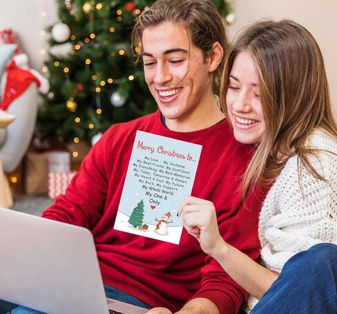 بطاقة عيد ميلاد سعيد XXDJLP للزوج الصديق، هدية بطاقة عيد الميلاد الرومانسية لصديقة الزوجة، قصيدة لطيفة هدايا بطاقة عيد الميلاد للنساء والرجال، عيد ميلاد سعيد للحب in Saudi Arabia