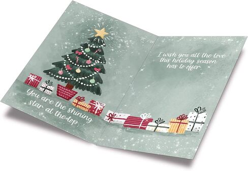 Prime Greetings Christmas Card For Son & Family (Wife), Made in America, Eco-Friendly, Thick Card Stock with Premium Envelope 5in x 7.75in, Packaged in Protective Mailer in Saudi Arabia