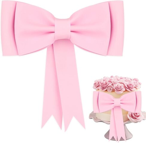 Bow Cake Topper, Oversized Pink Bow Birthday Cake Toppers Bow Cake Decoration Princess Cake Topper Wedding Cake Toppers Cake Decorating Kit for Girl Birthday Wedding Party Cake Decorations Supplies in Saudi Arabia