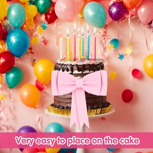 Bow Cake Topper, Oversized Pink Bow Birthday Cake Toppers Bow Cake Decoration Princess Cake Topper Wedding Cake Toppers Cake Decorating Kit for Girl Birthday Wedding Party Cake Decorations Supplies in Saudi Arabia