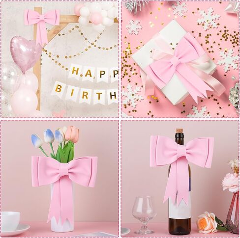 Bow Cake Topper, Oversized Pink Bow Birthday Cake Toppers Bow Cake Decoration Princess Cake Topper Wedding Cake Toppers Cake Decorating Kit for Girl Birthday Wedding Party Cake Decorations Supplies in Saudi Arabia