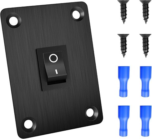 QTEATAK Boat Rocker Switch KCD1, Red, 2-Position SPST Panel Switch with 2-Pin, Rated at 6A 250VAC and 10A 125VAC, Includes 4pcs Blue Terminals FDFD2-187, CE Certified (1Pack) in Saudi Arabia