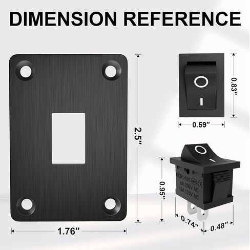 QTEATAK Boat Rocker Switch KCD1, Red, 2-Position SPST Panel Switch with 2-Pin, Rated at 6A 250VAC and 10A 125VAC, Includes 4pcs Blue Terminals FDFD2-187, CE Certified (1Pack) in Saudi Arabia