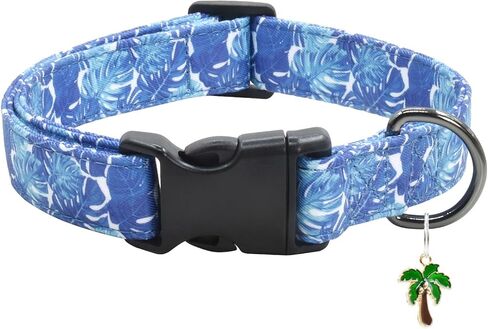 Cute Cotton Dog Collar Flower Patterns, Soft Adjustable Puppy Collars for for Girl Female Small Medium Large Dogs with Flower Charms in Kuwait