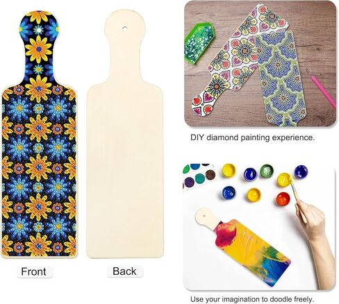 4 Pcs Diamond Art Painting Tray Board for Adults, DIY Crystal Rhinestones Diamond Art Board for Dining Table, Dessert Display Indoor Kitchen Dining Table Decoration New Year Gift (Flower Pattern) in Kuwait