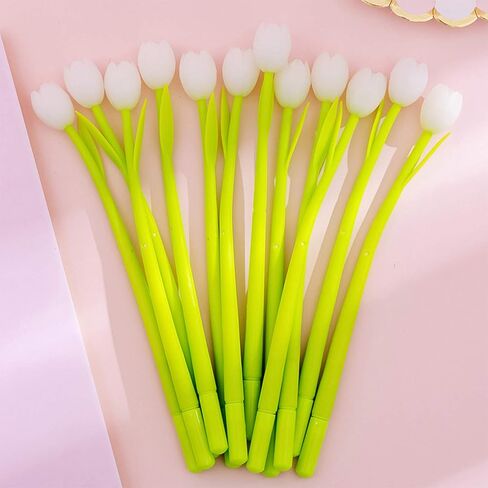 KRIZJUES 24 Pieces Color Changing Flower Pens, Gel Flower Pens Rose Creative Gel Ink Rollerball Pen Cute Ballpoint Pens Suitable for Home School Office, Kids Teachers Present Black 0.5mm in Saudi Arabia