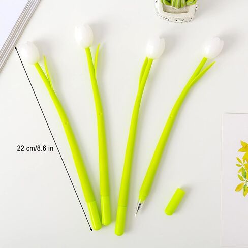 KRIZJUES 24 Pieces Color Changing Flower Pens, Gel Flower Pens Rose Creative Gel Ink Rollerball Pen Cute Ballpoint Pens Suitable for Home School Office, Kids Teachers Present Black 0.5mm in Saudi Arabia