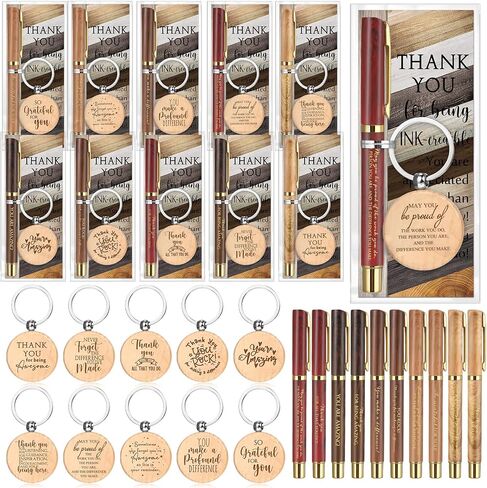 10 Sets Team Appreciation Gifts Include Ballpoint Pens with Thank You Keychains and Cards Employee Appreciation Gifts for Coworker Office Nurse Volunteer Medical Assistant(Multicolor) in Saudi Arabia