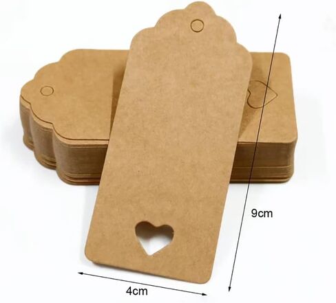100 Pcs Hollow Heart Kraft Paper Tags Wedding Favor Tags Valentine's Day Gift Tags Treats Tags Hang Lables for Christmas Weeding Holiday Brown in Saudi Arabia