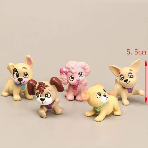 9 قطعة التماثيل الكلب Playset واقعية مفصلة جرو أرقام الجنية حديقة التماثيل كعكة صغيرة القبعات العالية بيض عيد الفصح عيد الميلاد هدية عيد ميلاد in Saudi Arabia