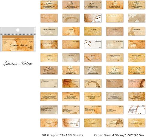 MAXLEAF 100 قطعة من كتاب ورقي للملاحظات والاقتباسات من MAXLEAF، ورق تزيين لعبارات الاقتباس الشهيرة العتيقة لمجلات القصاصات والمجلات اليدوية والتقويمات in Kuwait