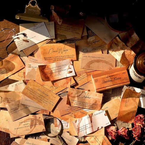 MAXLEAF 100 قطعة من كتاب ورقي للملاحظات والاقتباسات من MAXLEAF، ورق تزيين لعبارات الاقتباس الشهيرة العتيقة لمجلات القصاصات والمجلات اليدوية والتقويمات in Kuwait