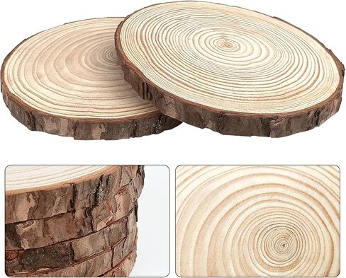 20Pcs Large Unfinished Wood Slices for Centerpieces,5.1-5.5 Inches Wood Centerpieces for Tables,DIY Round Wooden Discs with Tree Bark for Holiday Ornaments,Rustic Wedding (5.1-5.5in) in Saudi Arabia