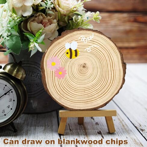 20Pcs Large Unfinished Wood Slices for Centerpieces,5.1-5.5 Inches Wood Centerpieces for Tables,DIY Round Wooden Discs with Tree Bark for Holiday Ornaments,Rustic Wedding (5.1-5.5in) in Saudi Arabia